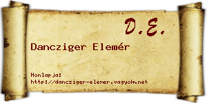 Dancziger Elemér névjegykártya
